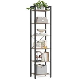 VASAGLE Scaffale Libreria per Ufficio Studio Soggiorno Camera da Letto Stile Industriale, Greige + Nero