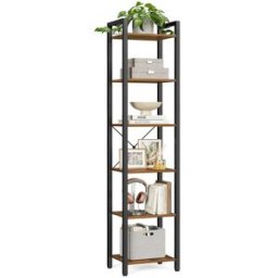 VASAGLE Scaffale Libreria per Ufficio Studio Soggiorno Camera da Letto Stile Industriale, Marrone Vintage e Nero