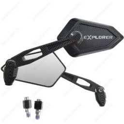 BRIXIAMOTO Specchietti street carbon look logo argento triumph 1215 explorer