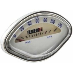 Contachilometri sip 112x69mm 120km/h bianco con cifre blu e cornice cromo