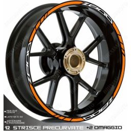 IRIDEA DESIGN Set adesivi ruota sport bianco arancio per