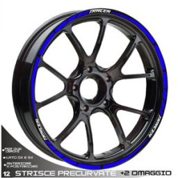IRIDEA DESIGN Adesivi profili ruota cerchi bianco blu