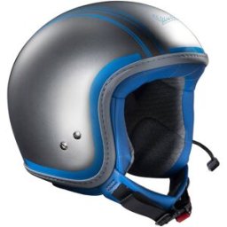 Casco jet piaggio vespa elettrica tech bluetooth argento 791/c blu