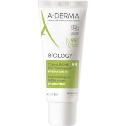 ADERMA (Pierre Fabre It.SpA) A-Derma Biology Crema Ricca - Crema viso idratante per pelle fragile e secca - 40 ml