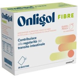 ALFASIGMA SpA Onligol Fibre - Integratore alimentare per la regolarità del transito intestinale - Gusto Pesca - 20 buste