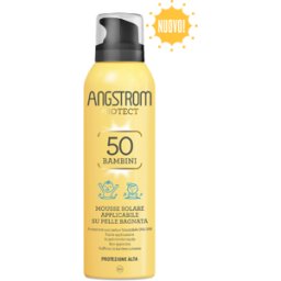 PERRIGO ITALIA Srl Angstrom Kids Mousse Solare SPF50 - Protezione solare per bambini applicabile su pelle bagnata - 150 ml