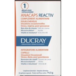 DUCRAY (Pierre Fabre It. SpA) Anacaps Reactiv - Integratore contro la caduta temporanea e stagionale dei capelli - 30 capsule