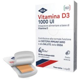 IBSA FARMACEUTICI ITALIA Srl Vitamina D3 IBSA 1000UI - Integratore di Vitamina D - 30 film orodispersibili