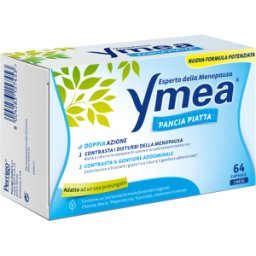 PERRIGO ITALIA Srl Ymea Pancia Piatta - Integratore per il gonfiore addominale in menopausa - 64 capsule - Nuova formula