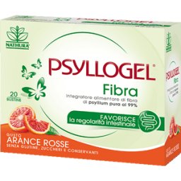 GIULIANI SpA Psyllogel Fibra - Integratore per la regolarità intestinale - Gusto Arance Rosse - 20 bustine