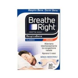 E.FA.S. SpA Breath Right Rinazina Respirabene Cerotti Nasali Grandi - Sollievo dal naso chiuso - 30 pezzi