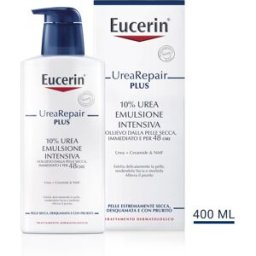 BEIERSDORF SPA Eucerin UreaRepair Emulsione Intensiva con Urea al 10% - Crema per pelle estremamente secca, desquamata e con prurito - 400 ml