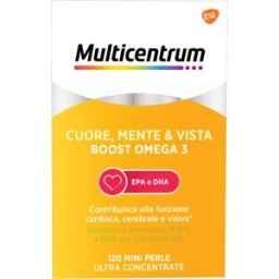 HALEON ITALY Srl Multicentrum Cuore, Mente e Vista Boost Omega 3 - Integratore per il benessere del cuore e della vista - 120 capsule