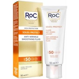 ROC OPCO LLC Roc Soleil Protect Fluido Viso SPF 50 - Fluido viso antirughe con protezione solare molto alta - 50 ml