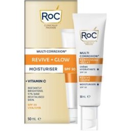 ROC OPCO LLC Roc Multi Correxion Revive + Glow Crema Idratante SPF30 - Crema viso illuminante alla vitamina C - 50 ml