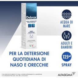 SCHARPER SpA Debrox Spray Naso Orecchie - Spray isotonico per la detersione quotidiana - 125 ml