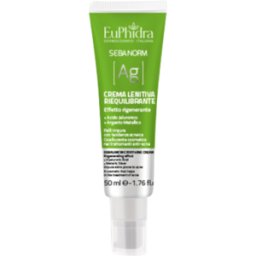 ZETA FARMACEUTICI SpA Euphidra Sebanorm Ag Crema Viso Lenitiva Riequilibrante - Coadiuvante cosmetico per trattamenti anti-acne - 50 ml