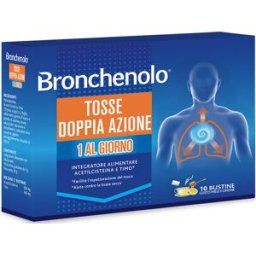 PERRIGO ITALIA Srl Bronchenolo Tosse Doppia Azione - Integratore Alimentare per le vie respiratorie - 10 Bustine
