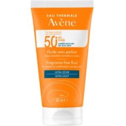 AVENE (Pierre Fabre It. SpA) Avene Solare Fluido SPF50+ Senza profumo - Fluido solare viso ultra leggero per pelle sensibile - 50 ml