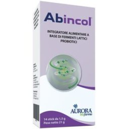 AURORA LICENSING Srl Abincol - Integratore a base di fermenti lattici probiotici - 14 stick orosolubili