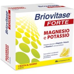 MONTEFARMACO OTC SpA Briovitase Forte - Integratore a base di Magnesio, Potassio e Vitamina C - 20 Buste