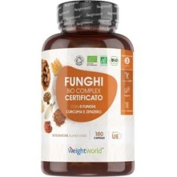 WeightWorld Complesso organico di funghi 180 capsule 8 Mushroom Complex Integratore micoterapico per il supporto immunitario e altro ancora