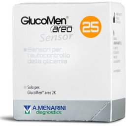 A.MENARINI DIAGNOSTICS STRISCE GLUCOMEN AREO SENSOR PER ANALISI DEL GLUCOSIO 25 PEZZI