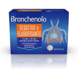 PERRIGO ITALIA SRL BRONCHENOLO SEDATIVO E FLUIDIFICANTE*20 pastiglie 7,5 mg + 55 mg menta