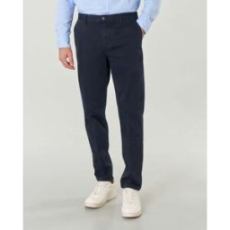 Paul Baker Pantaloni chino blu slim-fit in gabardina di cotone stretch