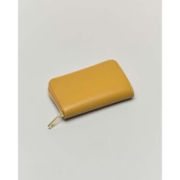 Hlo! Portafoglio senape in pelle martellata con chiusura a cerniera
