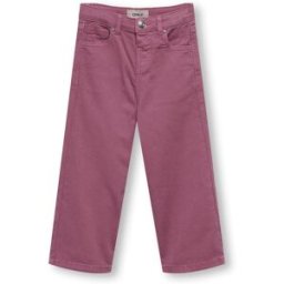 Only Pantaloni wide leg rosa antico a vita alta in bull di cotone stretch