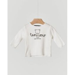 Aventiquattrore T-shirt manica lunga bianca con orsetto e scritta tenero 3-9 mesi