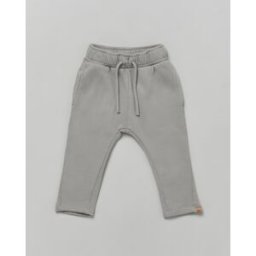 Lil' Atelier Pantalone salvia in felpa di cotone con coulisse