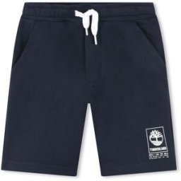 Timberland Bermuda blu in felpa di cotone con coulisse e logo 4-5 anni