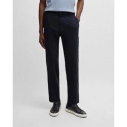 Boss Pantalone chino carrot-fit Perin blu in drill stretch