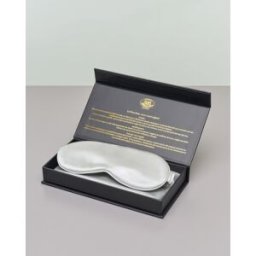 Benedetto Di Giulio Cofanetto federa, mascherina e scrunchie color argento in pura seta di gelso