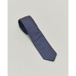 Boss Cravatta blu in fantasia a quadretti jacquard in seta