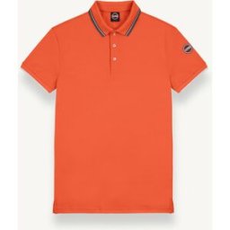 Colmar Polo arancione mezza manica in piquè con bordino grigio bianco e nero