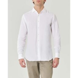 Xacus Camicia bianca in mussola di puro cotone tailor fit