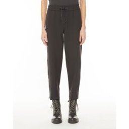 Marella Joggers grigio antracite in tela stretch con profili laterali tono su tono e coulisse in vita Linea MONOCHROME
