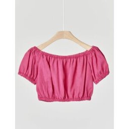 Elsy Top fucsia con elastico sulle maniche e in vita 36-38