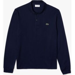 Lacoste Polo blu manica lunga classic fit L.13.12 in petit piqué