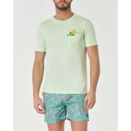 My Stuff T-shirt lime mezza manica in pima cotton con taschino e ricamo grab the fun