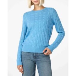 MC2 Saint Barth Maglia girocollo turchese in lana e cashmere a lavorazione a trecce