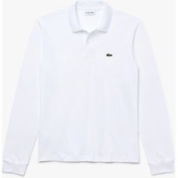 Lacoste Polo bianca manica lunga classic fit L.13.12 in petit piqué