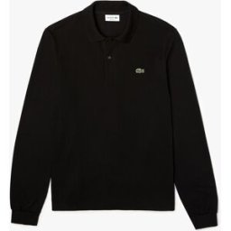 Lacoste Polo nera manica lunga classic fit L.13.12 in petit piqué