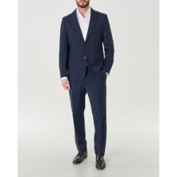 Brian Dales Abito blu in tela di lana stretch drop 7