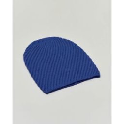 Hlo! Berretto blu China in maglia a lavorazione a coste diagonali