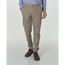 Boss Pantalone chino Kane color fango in cotone stretch punto pepe