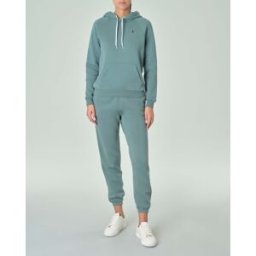 Ralph Lauren Pantaloni verde salvia in felpa di cotone con elastico inserito nei polsini e in vita